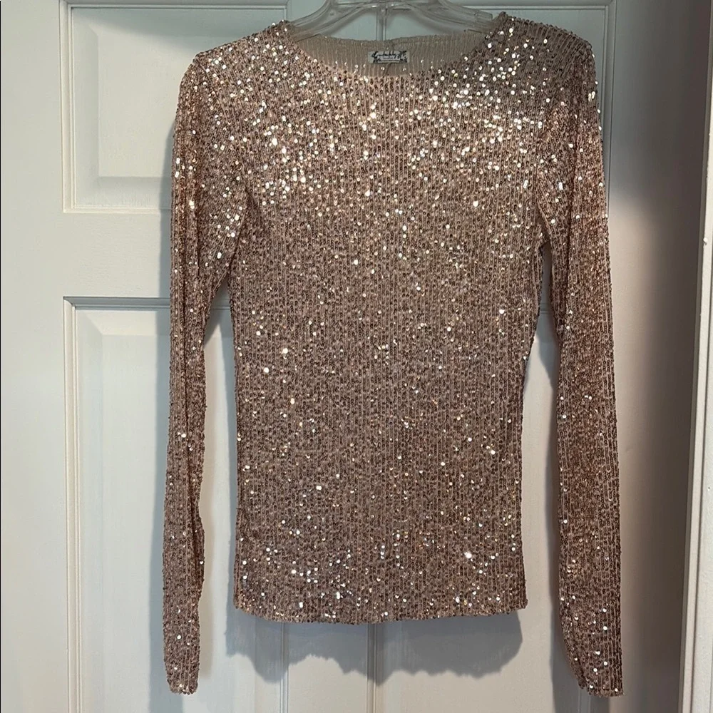 Sequin Long Sleeve Top - Pink - Picture 6 of 8